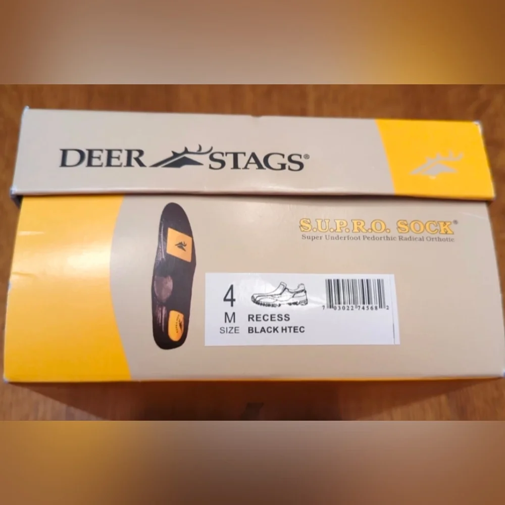 DEER STAGS- Boys Black Recess Dress Shoes 4M- New In Box